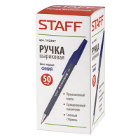 Ручка шариковая STAFF, СИНЯЯ, корпус прорезиненный синий, узел 0,7 мм, линия письма 0,35 мм, 142397 Ручка шариковая STAFF, СИНЯЯ, корпус прорезиненный синий, узел 0,7 мм, линия письма 0,35 мм, 142397