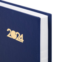 Ежедневник датированный 2024 145х215 мм, А5, STAFF, обложка бумвинил, синий, 115135 Ежедневник датированный 2024 145х215 мм, А5, STAFF, обложка бумвинил, синий, 115135