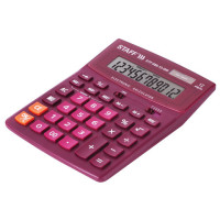 Калькулятор настольный STAFF STF-888-12-WR (200х150 мм) 12 разрядов, двойное питание, БОРДОВЫЙ, 250454