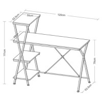 Стол на металлокаркасе BRABIX "LOFT CD-004", 1200х535х1110 мм, 3 полки, цвет дуб антик, 641219 Стол на металлокаркасе BRABIX "LOFT CD-004", 1200х535х1110 мм, 3 полки, цвет дуб антик, 641219