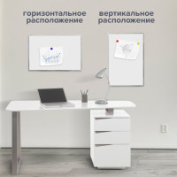 Доска магнитно-маркерная 60х90 см, алюминиевая рамка, ГАРАНТИЯ 10 ЛЕТ, РОССИЯ, BRAUBERG Стандарт, 235521