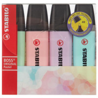 Текстмаркеры STABILO В НАБОРЕ из 4 штук, "Boss Pastel", АССОРТИ, скошенный наконечник 2-5 мм, 70/4-2 Текстмаркеры STABILO В НАБОРЕ из 4 штук, "Boss Pastel", АССОРТИ, скошенный наконечник 2-5 мм, 70/4-2