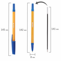 Ручка шариковая STAFF "Basic BP-03 Orange", СИНЯЯ, корпус оранжевый, узел 1 мм, линия письма 0,5 мм, 143741 Ручка шариковая STAFF "Basic BP-03 Orange", СИНЯЯ, корпус оранжевый, узел 1 мм, линия письма 0,5 мм, 143741