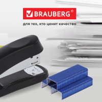 Скобы для степлера цветные №24/6, 1000 штук, BRAUBERG "EXTRA", до 30 листов, 229301