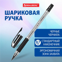 Ручка шариковая BRAUBERG "BP-GT", ЧЕРНАЯ, корпус прозрачный, евронаконечник 0,7 мм, линия письма 0,35 мм, 144006 Ручка шариковая BRAUBERG "BP-GT", ЧЕРНАЯ, корпус прозрачный, евронаконечник 0,7 мм, линия письма 0,35 мм, 144006