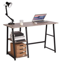 Стол на металлокаркасе BRABIX "LOFT CD-006", 1200х500х730 мм, 2 полки, цвет морёный дуб, 641224 Стол на металлокаркасе BRABIX "LOFT CD-006", 1200х500х730 мм, 2 полки, цвет морёный дуб, 641224