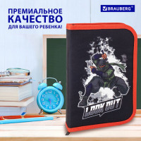 Пенал BRAUBERG, 1 отделение, 2 откидные планки, полиэстер, 21х14 см, "Ninja", 270313 Пенал BRAUBERG, 1 отделение, 2 откидные планки, полиэстер, 21х14 см, "Ninja", 270313