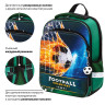 Ранец BRAUBERG QUADRO, 3 отделения, с брелком, "Fire football", 37х28х18 см, 229956