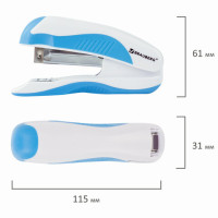 Степлер №24/6, 26/6 BRAUBERG "JET PRO", до 20 листов, эргономичный, ассорти, 228586