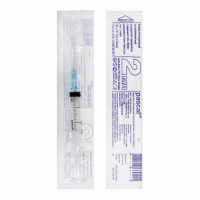 Шприц 3-х компонентный PASCAL, 2 мл, КОМПЛЕКТ 100 шт., в коробке, игла 0,6х30 - 23G, 120205