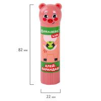 Клей-карандаш "Зверята: кошка, мышка, хрюшка", 9 г, фигурный колпачок, 3 шт./блистер, BRAUBERG KIDS, 271141