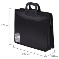 Папка-портфель пластиковая BRAUBERG А4+ (390х320х120 мм), 4 отделения, фактура под дерево, черная, 221391 Папка-портфель пластиковая BRAUBERG А4+ (390х320х120 мм), 4 отделения, фактура под дерево, черная, 221391