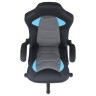 Кресло компьютерное BRABIX "Skill GM-005", откидные подлокотники, экокожа, черное/голубое, 532497 Кресло компьютерное BRABIX "Skill GM-005", откидные подлокотники, экокожа, черное/голубое, 532497
