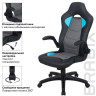 Кресло компьютерное BRABIX "Skill GM-005", откидные подлокотники, экокожа, черное/голубое, 532497 Кресло компьютерное BRABIX "Skill GM-005", откидные подлокотники, экокожа, черное/голубое, 532497
