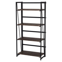 Стеллаж на металлокаркасе "BRABIX LOFT SH-001", 600х300х1250 мм, складной, цвет морёный дуб, 641228