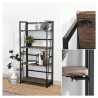 Стеллаж на металлокаркасе "BRABIX LOFT SH-001", 600х300х1250 мм, складной, цвет морёный дуб, 641228