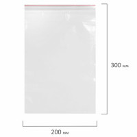 Пакеты с замком ZIP-LOCK "зиплок", комплект 100 шт., 20х30 см, ПВД, толщина 35 мкм, STAFF, 608168
