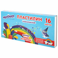 Пластилин классический ЮНЛАНДИЯ "ЮНЫЙ ВОЛШЕБНИК", 16 цветов, 240 грамм, СО СТЕКОМ, ВЫСШЕЕ КАЧЕСТВО, 106430 Пластилин классический ЮНЛАНДИЯ "ЮНЫЙ ВОЛШЕБНИК", 16 цветов, 240 грамм, СО СТЕКОМ, ВЫСШЕЕ КАЧЕСТВО, 106430