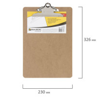 Доска-планшет BRAUBERG "Eco" с прижимом бабочка, А4, (230х326 мм), МДФ, 3 мм, 232228