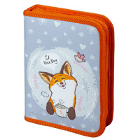 Пенал ПИФАГОР, 1 отделения, 2 откидные планки, полиэстер, 20х14 см, "Cute fox", 271018 Пенал ПИФАГОР, 1 отделения, 2 откидные планки, полиэстер, 20х14 см, "Cute fox", 271018