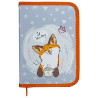 Пенал ПИФАГОР, 1 отделения, 2 откидные планки, полиэстер, 20х14 см, "Cute fox", 271018 Пенал ПИФАГОР, 1 отделения, 2 откидные планки, полиэстер, 20х14 см, "Cute fox", 271018