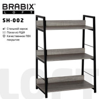 Стеллаж на металлокаркасе BRABIX "LOFT SH-002", 600х350х845 мм, цвет дуб антик, 641232 Стеллаж на металлокаркасе BRABIX "LOFT SH-002", 600х350х845 мм, цвет дуб антик, 641232