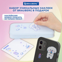 Пенал пластиковый BRAUBERG, пастельный голубой, наклейки в комплекте, 21х9х3 см, 272272 Пенал пластиковый BRAUBERG, пастельный голубой, наклейки в комплекте, 21х9х3 см, 272272