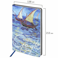 Ежедневник недатированный А5 (138х213 мм), BRAUBERG VISTA, под кожу, гибкий, 136 л., "Van Gogh", 111985 Ежедневник недатированный А5 (138х213 мм), BRAUBERG VISTA, под кожу, гибкий, 136 л., "Van Gogh", 111985