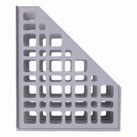 Лоток вертикальный для бумаг BRAUBERG "MAXI Plus", 240 мм, 3 отделения, сетчатый, сборный, серый, 237014