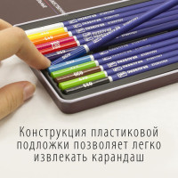 Карандаши художественные цветные акварельные BRAUBERG ART PREMIERE, 24 цвета, грифель 4 мм, металл, 181534 Карандаши художественные цветные акварельные BRAUBERG ART PREMIERE, 24 цвета, грифель 4 мм, металл, 181534