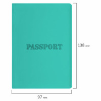 Обложка для паспорта, мягкий полиуретан, "PASSPORT", цвет "тиффани", STAFF, 238404 Обложка для паспорта, мягкий полиуретан, "PASSPORT", цвет "тиффани", STAFF, 238404