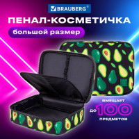Пенал-косметичка BRAUBERG БОЛЬШОЙ, 1 отделение, 1 откидная планка, ткань, 21x15x6 см, "Avocado", 270706 Пенал-косметичка BRAUBERG БОЛЬШОЙ, 1 отделение, 1 откидная планка, ткань, 21x15x6 см, "Avocado", 270706