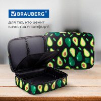 Пенал-косметичка BRAUBERG БОЛЬШОЙ, 1 отделение, 1 откидная планка, ткань, 21x15x6 см, "Avocado", 270706 Пенал-косметичка BRAUBERG БОЛЬШОЙ, 1 отделение, 1 откидная планка, ткань, 21x15x6 см, "Avocado", 270706