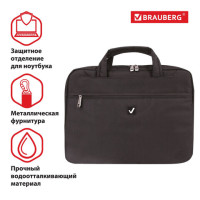 Сумка-портфель BRAUBERG с отделением для ноутбука 13-14", "Chance", 3 кармана, черная, 36х28х5 см, 240455