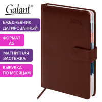 Ежедневник датированный 2025 А5 148х218 мм GALANT "Ritter", под кожу, коричневый, 115715 Ежедневник датированный 2025 А5 148х218 мм GALANT "Ritter", под кожу, коричневый, 115715
