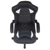 Кресло компьютерное BRABIX "Skill GM-005", откидные подлокотники, экокожа, черное/белое, 532493 Кресло компьютерное BRABIX "Skill GM-005", откидные подлокотники, экокожа, черное/белое, 532493