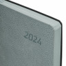 Ежедневник датированный 2024 А5 138x213 мм BRAUBERG "Stylish", под кожу, серо-голубой, 114898
