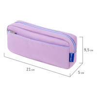 Пенал мягкий BRAUBERG PASTEL, 2 отделения, фиолетовый, 21х9,5х5 см, 272278 Пенал мягкий BRAUBERG PASTEL, 2 отделения, фиолетовый, 21х9,5х5 см, 272278