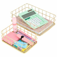 Органайзер для косметики корзинка 2 штуки из металла MONTE VITA, 24х16х6,3 см + 17х12х6 см, золото, 272483 Органайзер для косметики корзинка 2 штуки из металла MONTE VITA, 24х16х6,3 см + 17х12х6 см, золото, 272483
