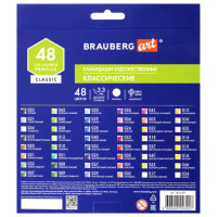 Карандаши художественные цветные BRAUBERG ART CLASSIC, 48 цветов, МЯГКИЙ грифель 3,3 мм, 181539 Карандаши художественные цветные BRAUBERG ART CLASSIC, 48 цветов, МЯГКИЙ грифель 3,3 мм, 181539