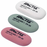Резинка стирательная FACTIS OV 24 (Испания), овальная, 49х24х9 мм, мягкая, синтетический каучук, CMFOV24