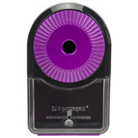 Точилка механическая BRAUBERG ULTRA для чернографитных и цветных карандашей, крепление к столу, цвет корпуса сиреневый с черным, 271341 Точилка механическая BRAUBERG ULTRA для чернографитных и цветных карандашей, крепление к столу, цвет корпуса сиреневый с черным, 271341