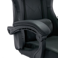 Кресло компьютерное BRABIX "Dexter GM-135", подножка, две подушки, экокожа, черное, 532800