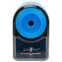 Точилка механическая BRAUBERG ULTRA для чернографитных и цветных карандашей, крепление к столу, цвет корпуса голубой с черным, 271342 Точилка механическая BRAUBERG ULTRA для чернографитных и цветных карандашей, крепление к столу, цвет корпуса голубой с черным, 271342