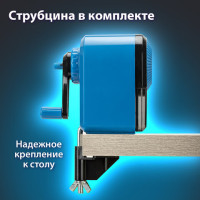 Точилка механическая BRAUBERG ULTRA для чернографитных и цветных карандашей, крепление к столу, цвет корпуса голубой с черным, 271342 Точилка механическая BRAUBERG ULTRA для чернографитных и цветных карандашей, крепление к столу, цвет корпуса голубой с черным, 271342