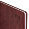Еженедельник датированный 2024 БОЛЬШОЙ ФОРМАТ 210х297 мм А4, BRAUBERG "Wood", под кожу, бордовый, 115012
