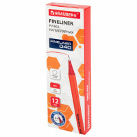 Ручка капиллярная (линер) КРАСНАЯ, BRAUBERG "FINE 040", шестигранная, линия письма 0,4 мм, 144142 Ручка капиллярная (линер) КРАСНАЯ, BRAUBERG "FINE 040", шестигранная, линия письма 0,4 мм, 144142