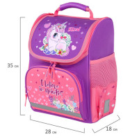 Ранец ПИФАГОР BASIC, 1 отделение, 3 кармана, эргономичная спинка, "Happy unicorn", 35х28х18 см, 271372 Ранец ПИФАГОР BASIC, 1 отделение, 3 кармана, эргономичная спинка, "Happy unicorn", 35х28х18 см, 271372