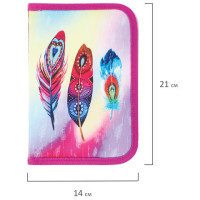Пенал BRAUBERG, 1 отделение, полиэстер, 21х14 см, "Plumage", 270304 Пенал BRAUBERG, 1 отделение, полиэстер, 21х14 см, "Plumage", 270304