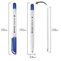 Ручка шариковая масляная BRAUBERG "Olive Pen", СИНЯЯ, корпус прозрачный, 0,7 мм, линия 0,35 мм, 141476 Ручка шариковая масляная BRAUBERG "Olive Pen", СИНЯЯ, корпус прозрачный, 0,7 мм, линия 0,35 мм, 141476